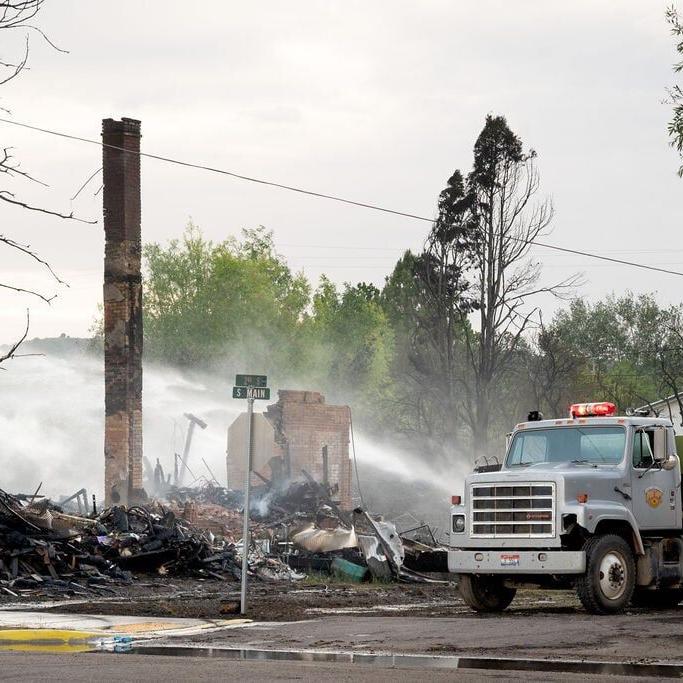 Photos of fire that damaged multiple buildings in Bancroft